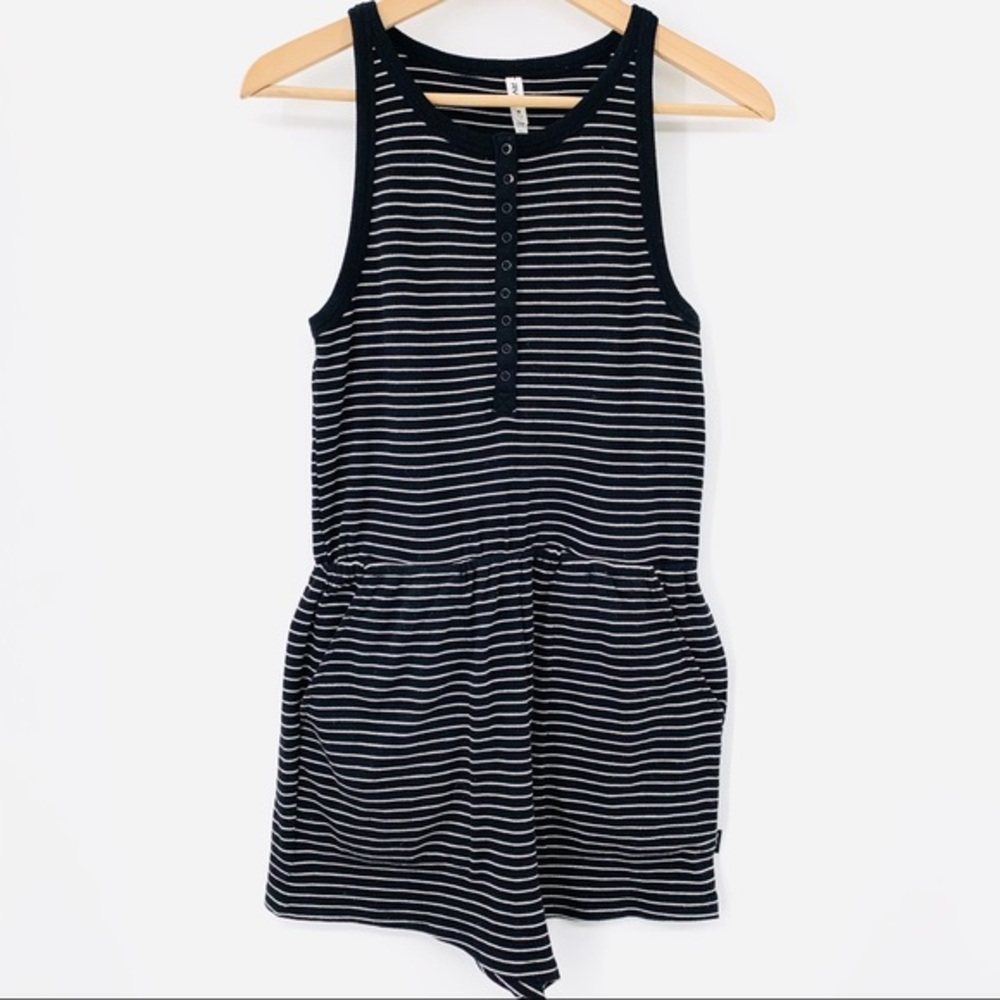 RVCA || Black and White Striped Romper